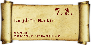 Tarján Martin névjegykártya