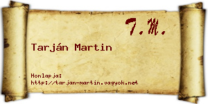 Tarján Martin névjegykártya