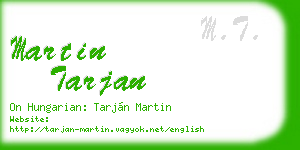 martin tarjan business card